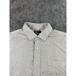 Faherty Reserve Movement Shirt Button Up Mens Large Gray Floral Supima Cotton